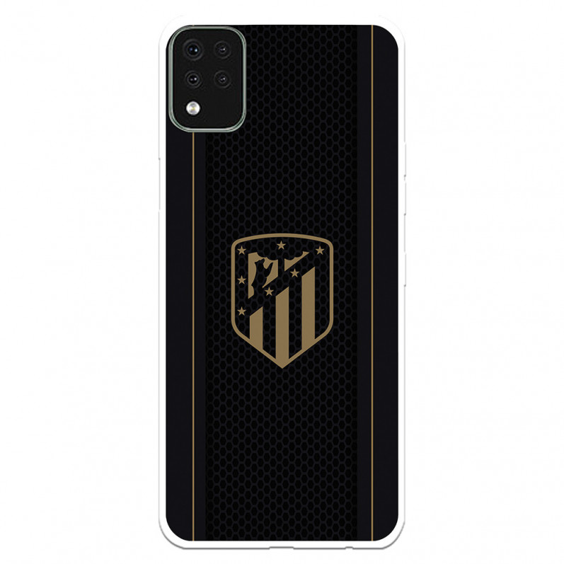 Coque pour LG K42 de l'Atlético de Madrid Écusson Doré Fond Noir - Licence Officielle de l'Atlético de Madrid