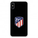 Coque pour iPhone XS de l'Atlético de Madrid Écusson Fond Noir - Licence Officielle de l'Atlético de Madrid