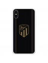 Coque pour iPhone XS de l'Atlético de Madrid Écusson Doré Fond Noir - Licence Officielle de l'Atlético de Madrid