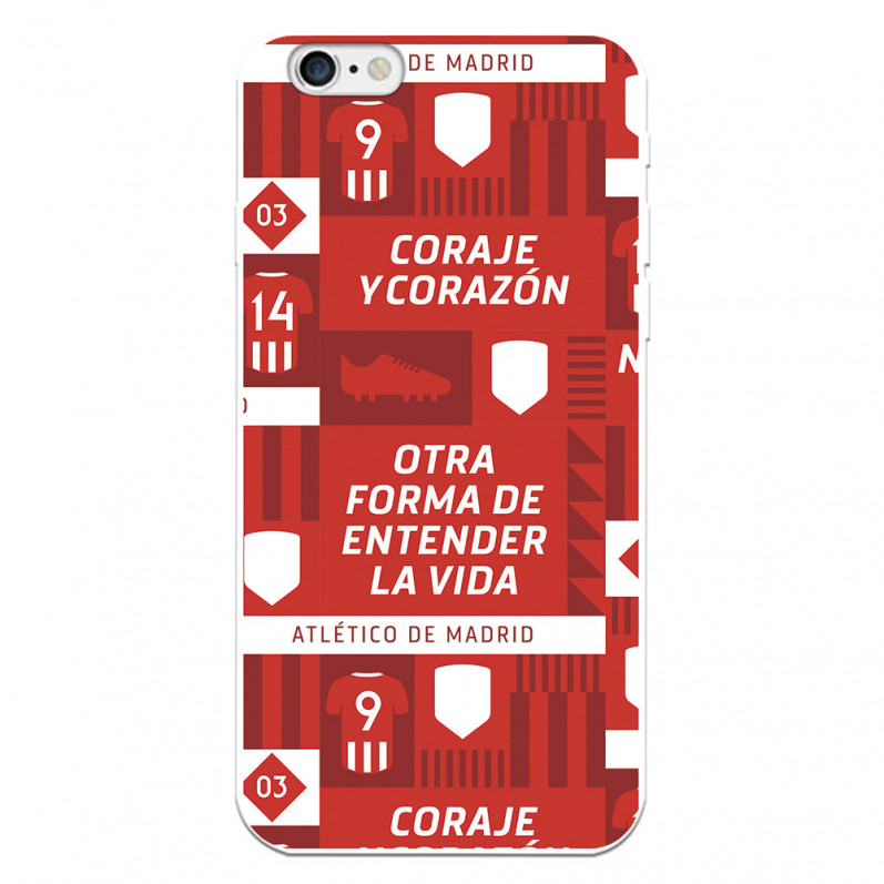 Coque pour iPhone 6 de l'Atlético de Madrid "Coraje et Coeur"" - Licence Officielle de l'Atlético de Madrid"