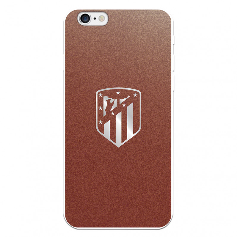 Coque pour iPhone 6 de l'Atlético de Madrid Écusson Argenté Fond - Licence Officielle de l'Atlético de Madrid