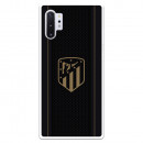 Coque pour Samsung Galaxy Note 10Plus de l'Atlético de Madrid Écusson Doré Fond Noir - Licence Officielle de l'Atlético de Madri