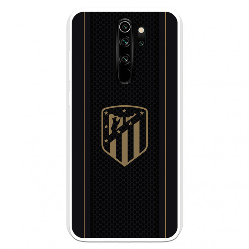 Coque pour Xiaomi Redmi Note 8 Pro de l'Atlético de Madrid Écusson Doré Fond Noir - Licence Officielle de l'Atlético de Madrid