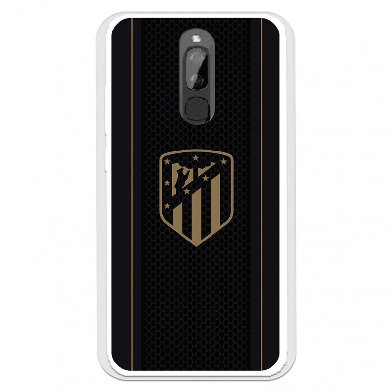 Coque pour Xiaomi Redmi 8 de l'Atlético de Madrid Écusson Doré Fond Noir - Licence Officielle de l'Atlético de Madrid