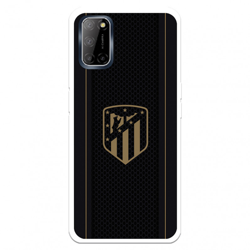 Coque pour Oppo A72 de l'Atlético de Madrid Écusson Doré Fond Noir - Licence Officielle de l'Atlético de Madrid