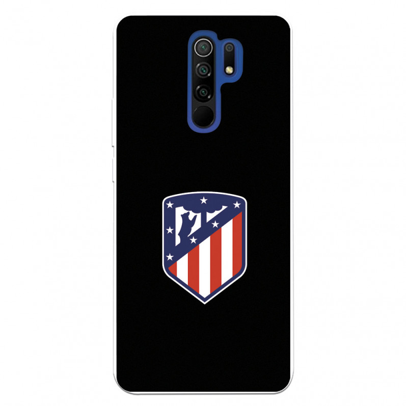 Coque pour Xiaomi Redmi 9 de l'Atlético de Madrid Écusson Fond Noir - Licence Officielle de l'Atlético de Madrid