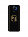 Coque pour Xiaomi Redmi 9 de l'Atlético de Madrid Écusson Doré Fond Noir - Licence Officielle de l'Atlético de Madrid