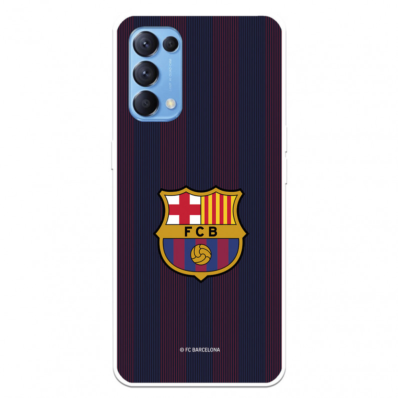 Coque pour Oppo Find X3 Lite du FC Barcelone Lignes Blaugrana - Licence Officielle du FC Barcelone