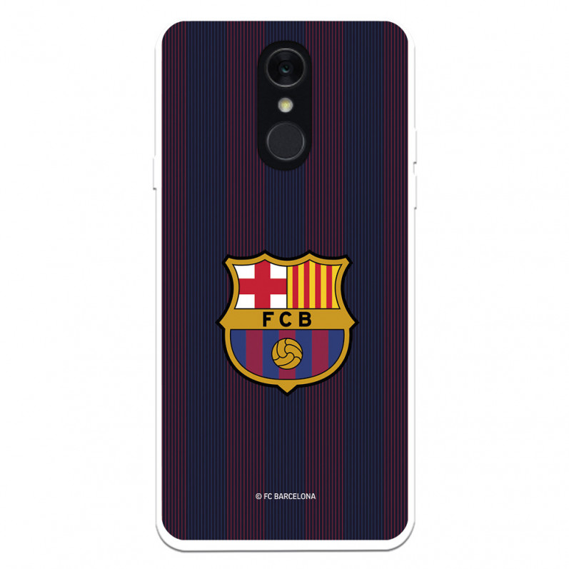 Coque pour LG Q7 du FC Barcelone Lignes Blaugrana - Licence Officielle du FC Barcelone