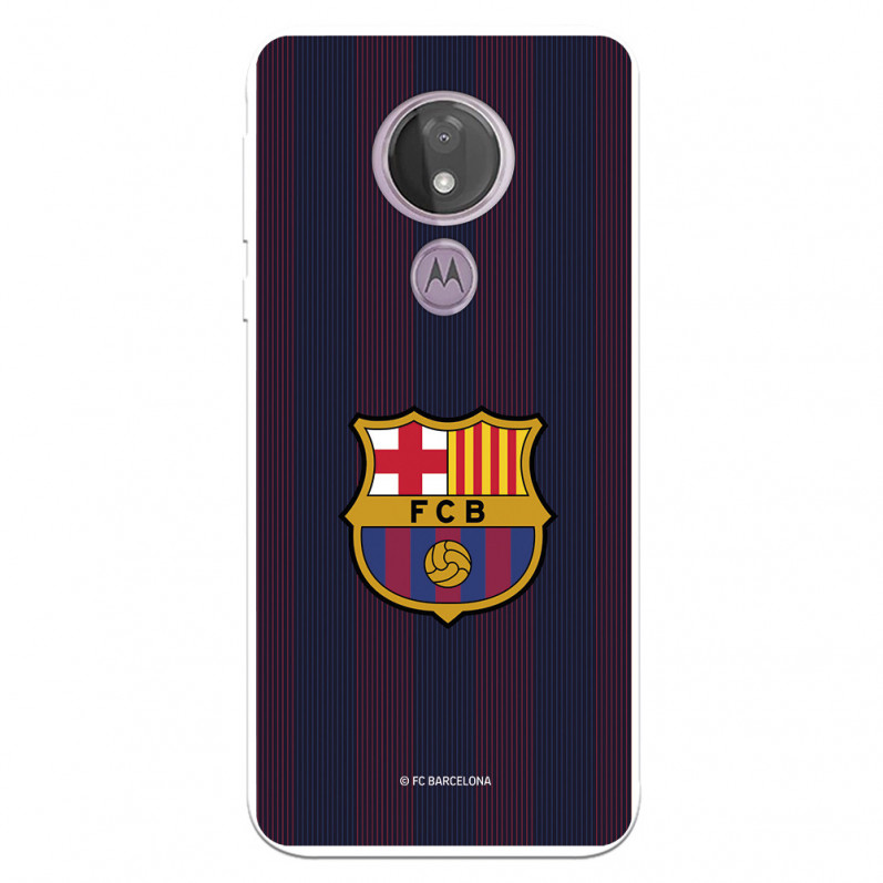 Coque pour Motorola Moto G7 Power du FC Barcelone Lignes Blaugrana - Licence Officielle du FC Barcelone