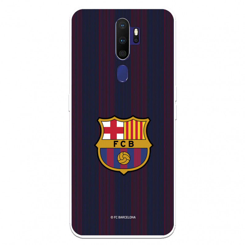 Coque pour Oppo A9 2020 du FC Barcelone Lignes Blaugrana - Licence Officielle du FC Barcelone