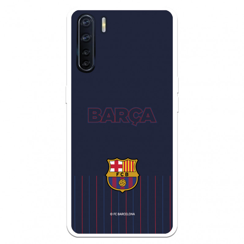 Coque pour Oppo A91 du FC Barcelone Barsa Fond Bleu - Licence Officielle du FC Barcelone