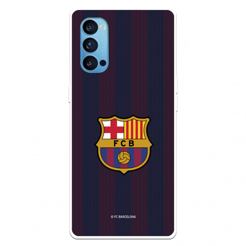 Coque pour Oppo Reno 4 du FC Barcelone Lignes Blaugrana - Licence Officielle du FC Barcelone