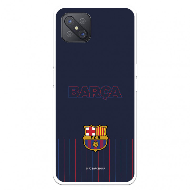 Coque pour Oppo Reno 4Z du FC Barcelone Barsa Fond Bleu - Licence Officielle du FC Barcelone