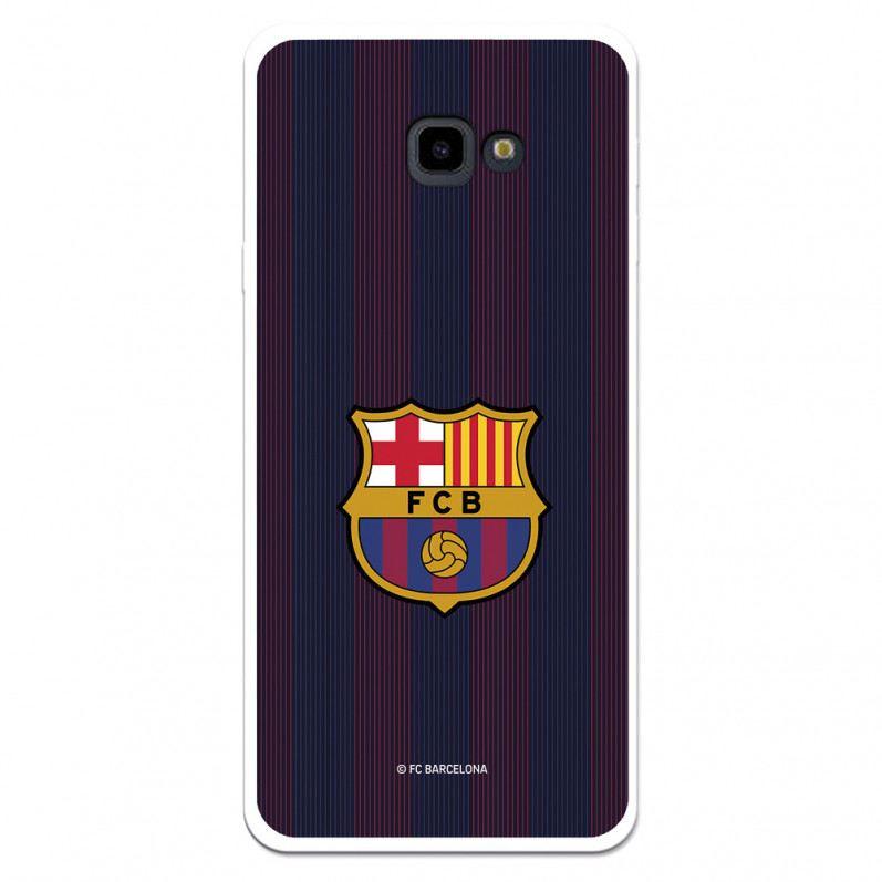 Coque pour Samsung Galaxy J4 Plus du FC Barcelone Lignes Blaugrana - Licence Officielle du FC Barcelone