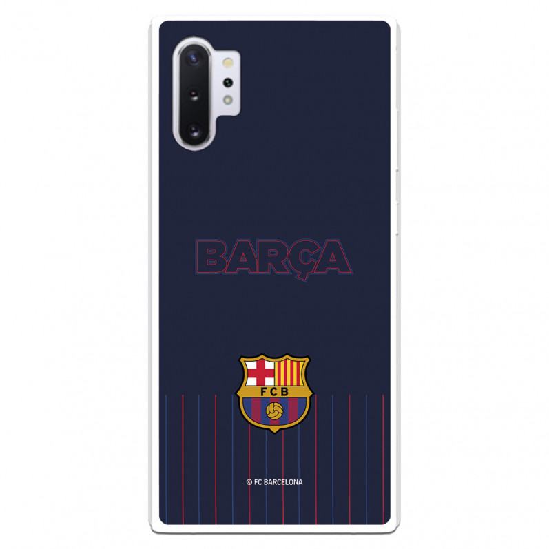 Coque pour Samsung Galaxy Note 10Plus du FC Barcelone Barsa Fond Bleu - Licence Officielle du FC Barcelone