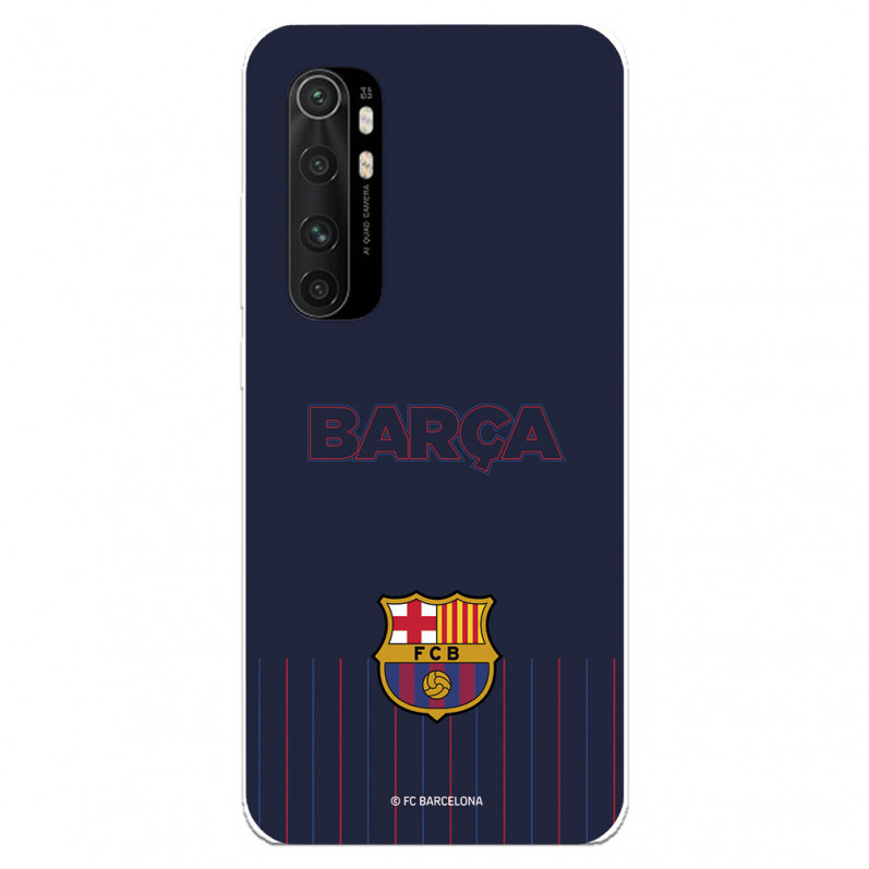 Coque pour Xiaomi Mi Note 10 Lite du FC Barcelone Barsa Fond Bleu - Licence Officielle du FC Barcelone