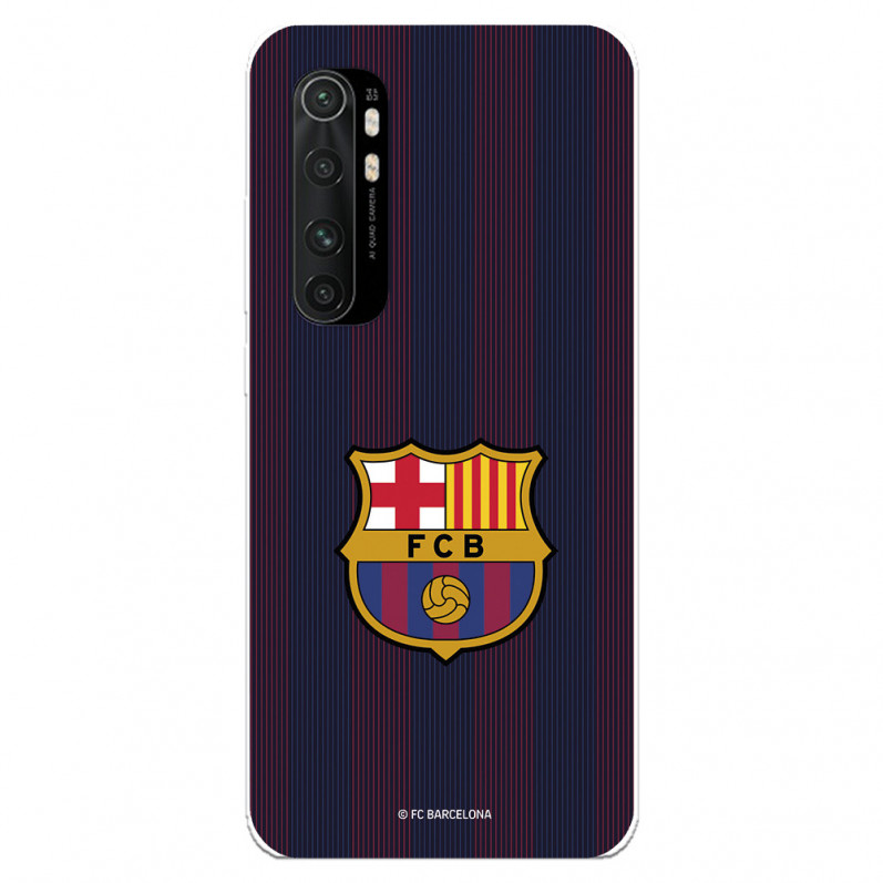 Coque pour Xiaomi Mi Note 10 Lite du FC Barcelone Lignes Blaugrana - Licence Officielle du FC Barcelone