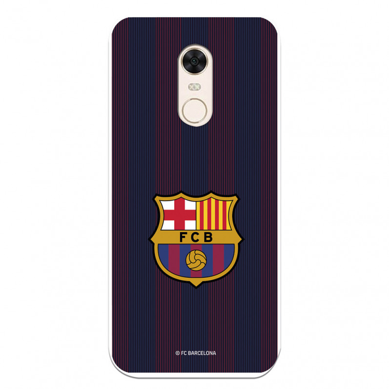 Coque pour Xiaomi Redmi 5 Plus du FC Barcelone Lignes Blaugrana - Licence Officielle du FC Barcelone