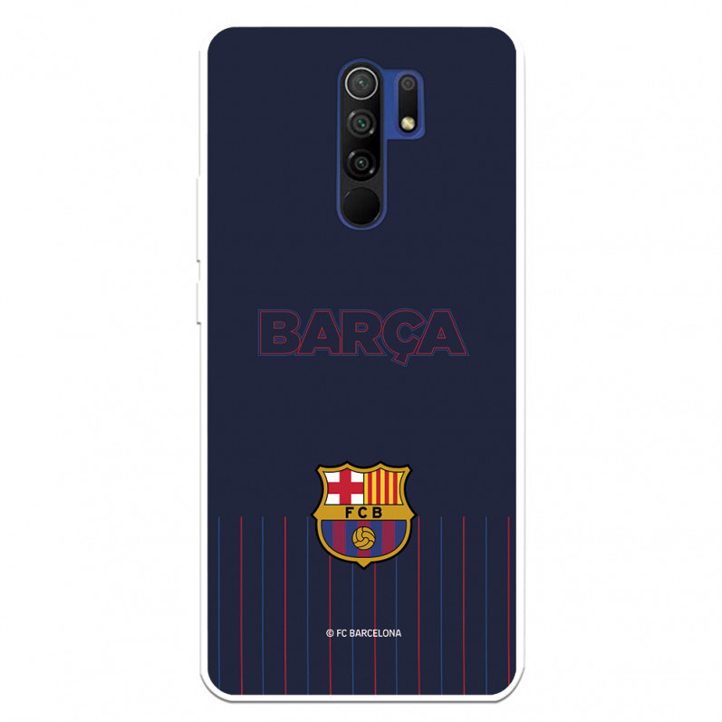 Coque pour Xiaomi Redmi 9 du FC Barcelone Barsa Fond Bleu - Licence Officielle du FC Barcelone