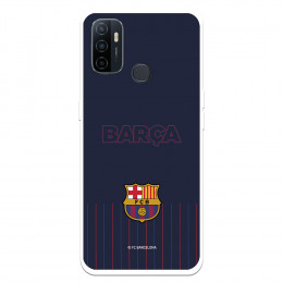 Funda para Oppo A32 del Barcelona Barsa Fondo Azul - Licencia Oficial FC Barcelona