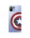 Funda para Xiaomi Mi 11 Lite Oficial de Marvel Capitán América Escudo Transparente - Marvel