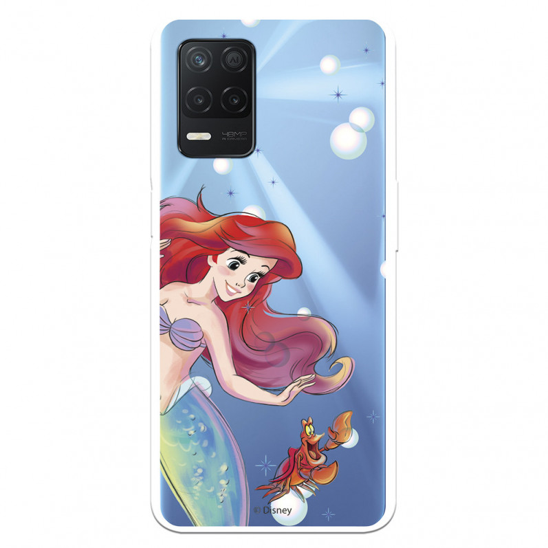 Funda para Realme 8 5G Oficial de Disney Ariel y Sebastián Burbujas - La Sirenita