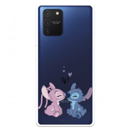 Fundaara Samsung Galaxy S10 Lite Oficial de Disney Angel & Stitch Beso - Lilo & Stitch