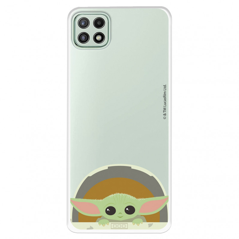 Funda para Samsung Galaxy A22 5G Oficial de Star Wars Baby Yoda Sonrisas - The Mandalorian