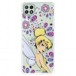 Funda para Samsung Galaxy A22 5G Oficial de Disney Campanilla Flores - Peter Pan