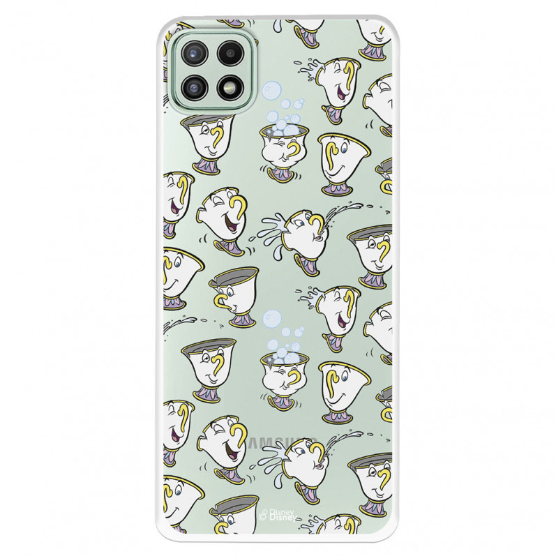 Funda para Samsung Galaxy A22 5G Oficial de Disney Chip Potts Siluetas - La Bella y la Bestia