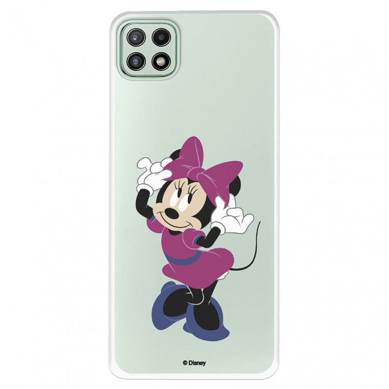 Funda para Samsung Galaxy A22 5G Oficial de Disney Minnie Rosa - Clásicos Disney