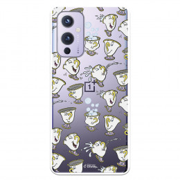 Funda para OnePlus 9 Oficial de Disney Chip Potts Siluetas - La Bella y la Bestia