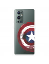 Funda para OnePlus 9 Pro Oficial de Marvel Capitán América Escudo Transparente - Marvel