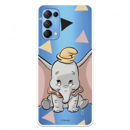 Funda para Oppo Find X3 Lite Oficial de Disney Dumbo Silueta Transparente - Dumbo