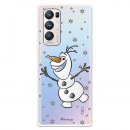 Funda para Oppo Find X3 Neo Oficial de Disney Olaf Transparente - Frozen