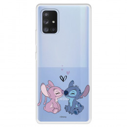 Funda para Samsung Galaxy A71 5G Oficial de Disney Angel & Stitch Beso - Lilo & Stitch