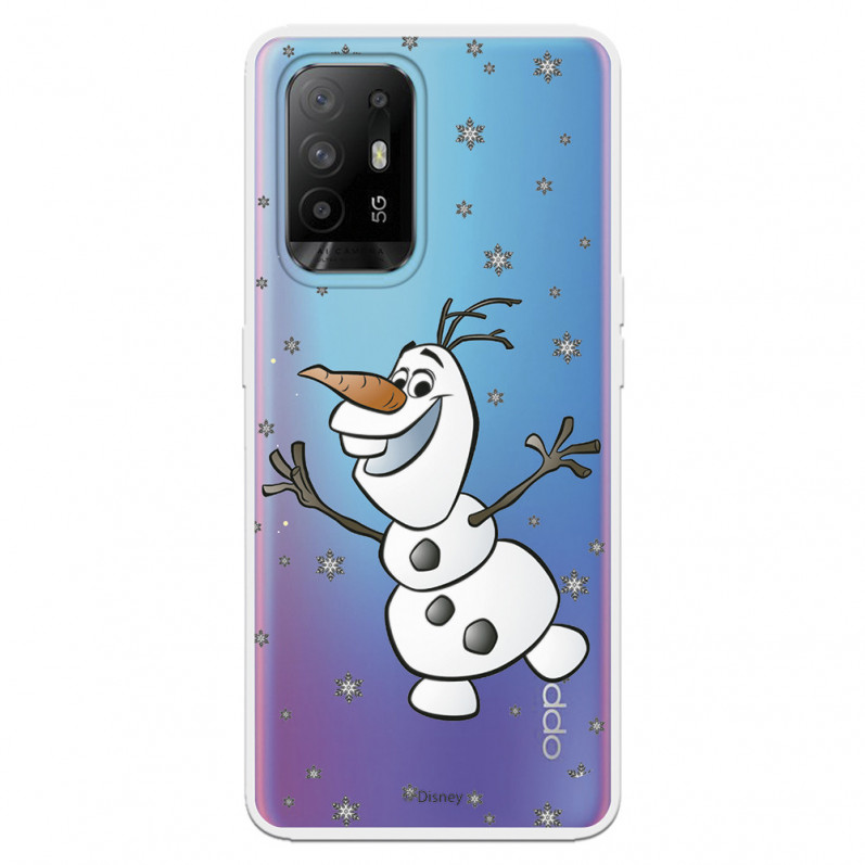 Funda para Oppo A94 5G Oficial de Disney Olaf Transparente - Frozen