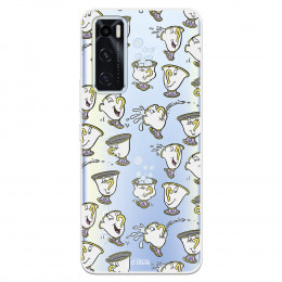 Funda para Vivo Y70 Oficial de Disney Chip Potts Siluetas - La Bella y la Bestia