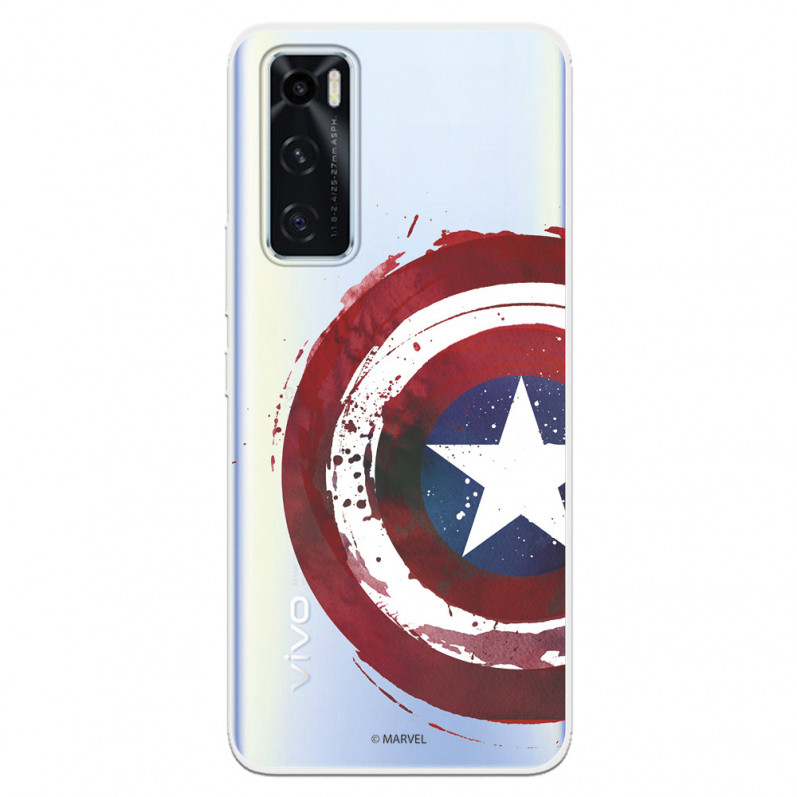 Funda para Vivo Y70 Oficial de Marvel Capitán América Escudo Transparente - Marvel