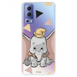 Funda para Vivo Y72 5G Oficial de Disney Dumbo Silueta Transparente - Dumbo