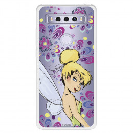 Funda para TCL 10 SE Oficial de Disney Campanilla Flores - Peter Pan