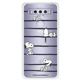 Funda para TCL 10 SE Oficial de Peanuts Snoopy rayas - Snoopy