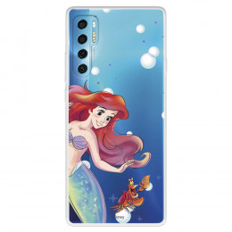 Funda para TCL 20 Pro 5G Oficial de Disney Ariel y Sebastián Burbujas - La Sirenita