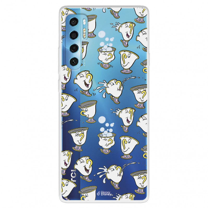 Funda para TCL 20 Pro 5G Oficial de Disney Chip Potts Siluetas - La Bella y la Bestia