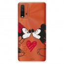 Funda para Xiaomi Redmi 9T Oficial de Disney Mickey y Minnie Beso - Clásicos Disney