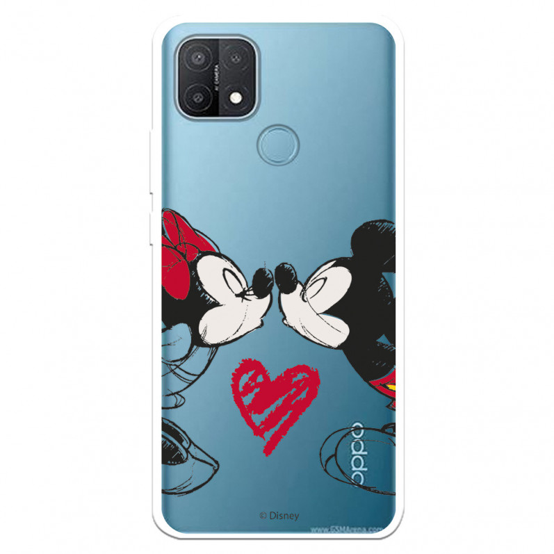 Funda para Oppo A15 Oficial de Disney Mickey y Minnie Beso - Clásicos Disney