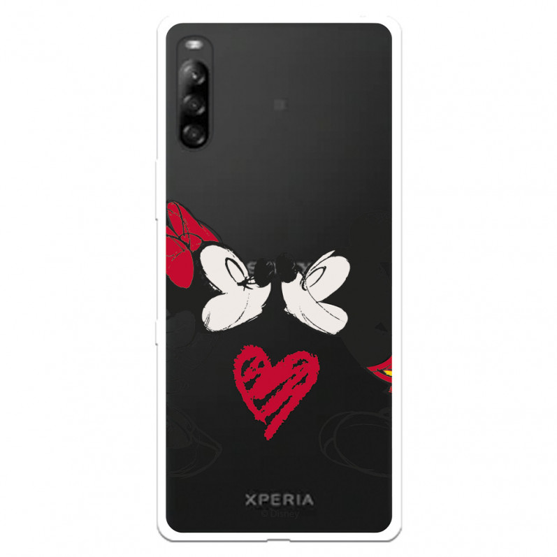 Funda para Sony Xperia L4 Oficial de Disney Mickey y Minnie Beso - Clásicos Disney