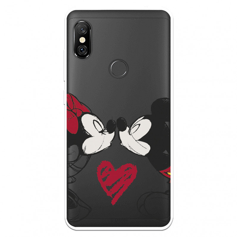 Funda para Xiaomi Redmi Note 6 Oficial de Disney Mickey y Minnie Beso - Clásicos Disney