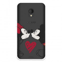 Fundaara Alcatel U5 Plus Oficial de Disney Mickey y Minnie Beso - Clásicos Disney